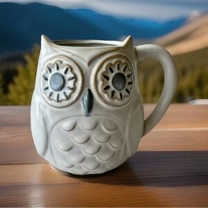 Owl Shaped Stoneware Mug 18 oz. Whimsical Cozy Coffee Tea Hot Chocolate